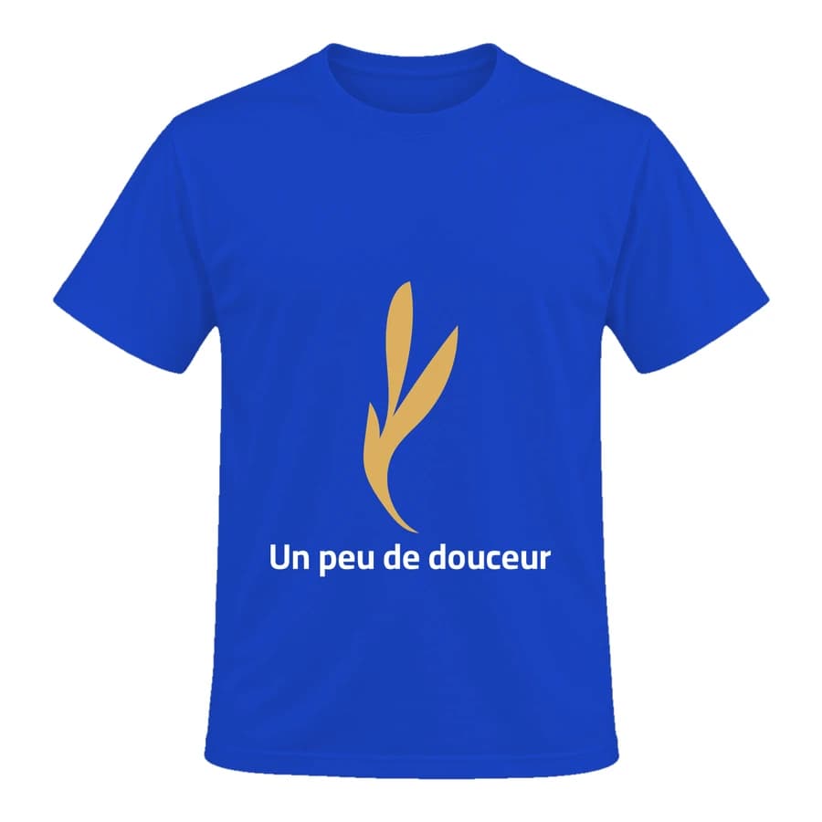 T-shirt — Brindille dorée — Devant — Bleu