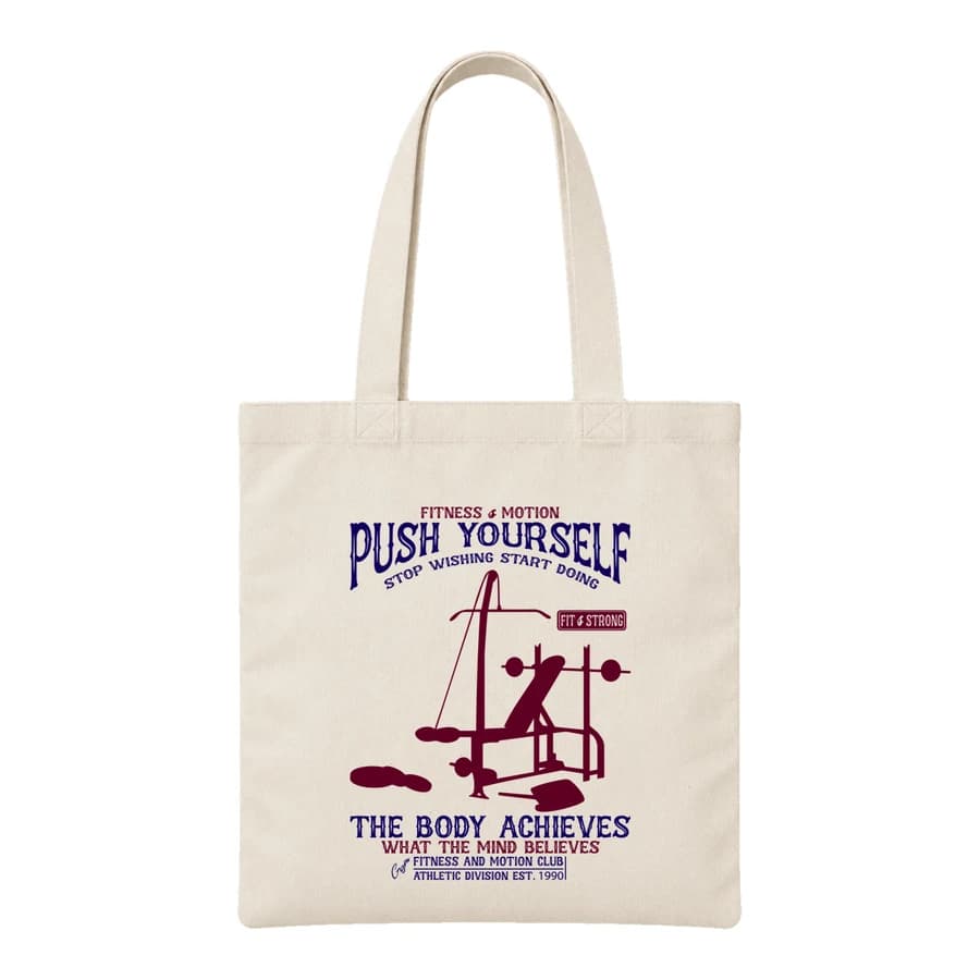 Tote bag — Fitness · Objectif forme — Devant — Naturel