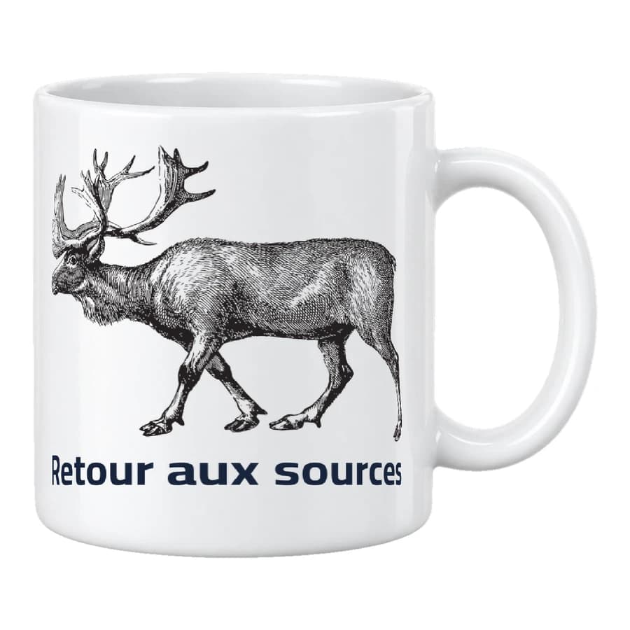 Mug — Élan · Gravure vintage — Devant — Blanc
